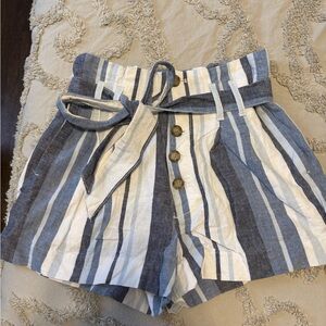 Abercrombie & Fitch High Waist Striped Shorts